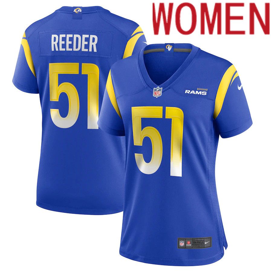 Women Los Angeles Rams #51 Troy Reeder Nike Royal Game NFL Jersey